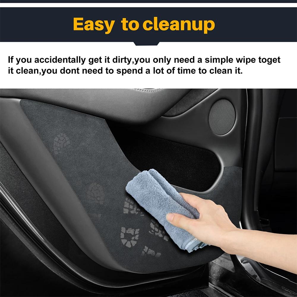 테슬라 모델 Y 주니퍼 출시 2025 2026 2027-UP용 스웨이드 가죽 도어 킥 방지 스티커 보호 커버 자동차 내부 액세서리