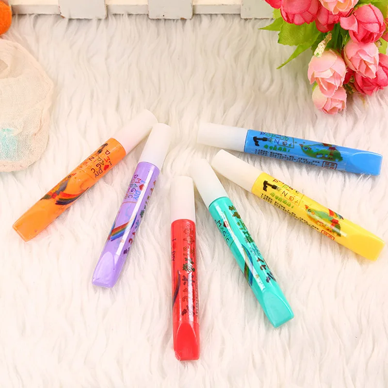Popcorn Paint Pens 6 Colors 3D Safe Decorating Art Drawing Tool for Greeting Birthday Cards Kids