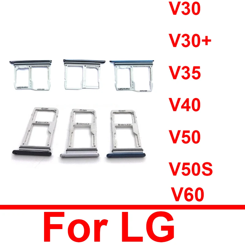 

Sim Card Tray Holder For LG V30 V30Plus V30+ V35 V40 V50 V50S V60 Sim Card Board Card Reader Adapters Replacement Parts