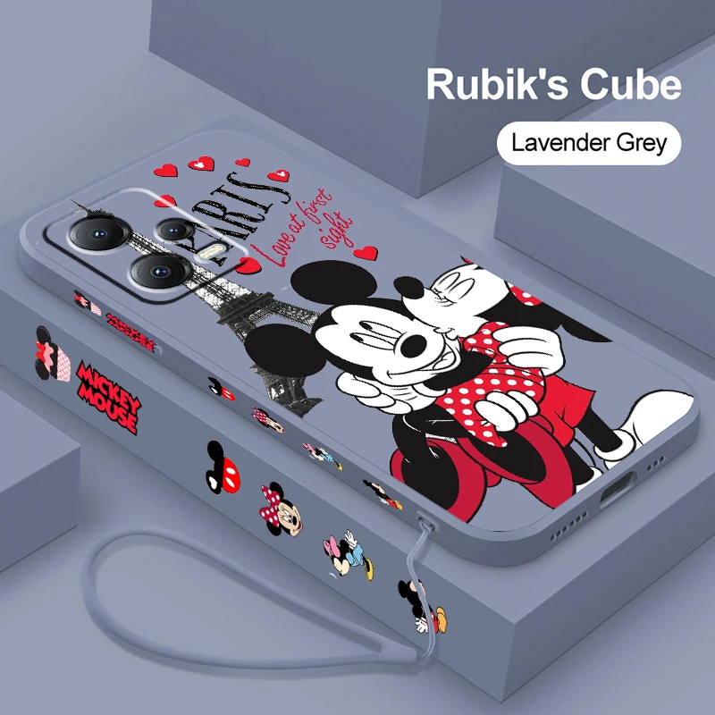 Disney London Minnie Mickey Liquid Left Rope Per Xiaomi Redmi Note 13 12 12S 12R 11 11T 11S 10 10S Pro Plus 5G Tpu Phone Case