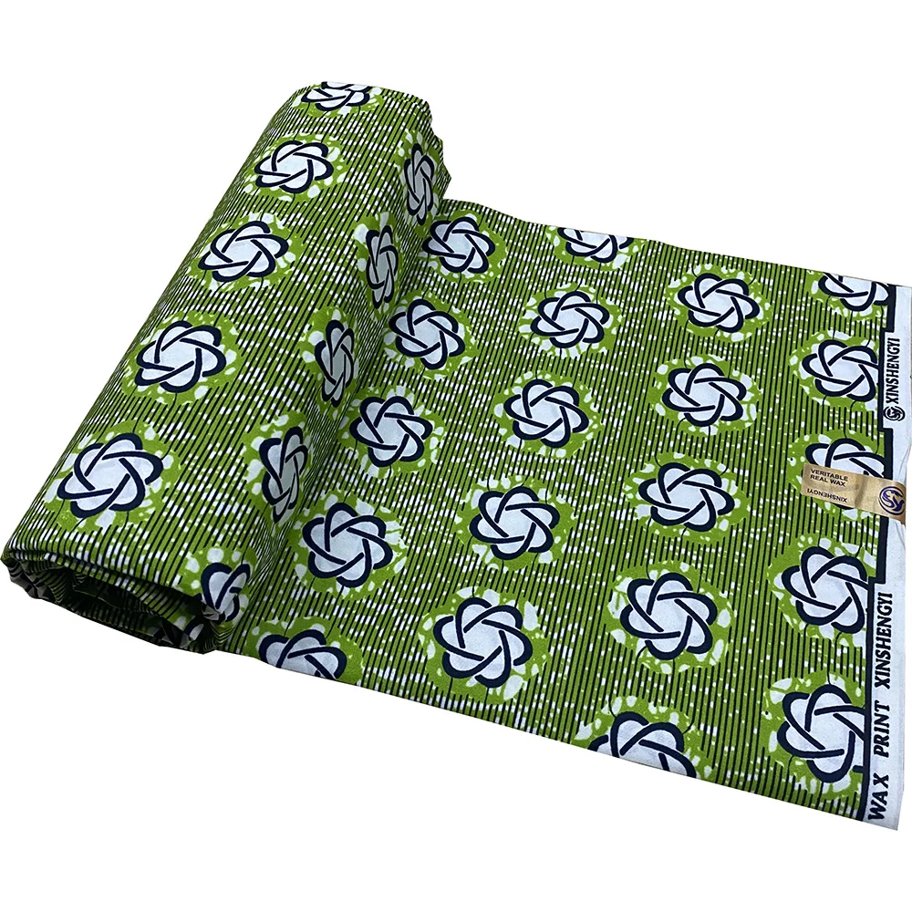 Elegant Polyester African Fabric Traditional African Ankara Batik Fabric Clothing Handmade DIY Dress Material