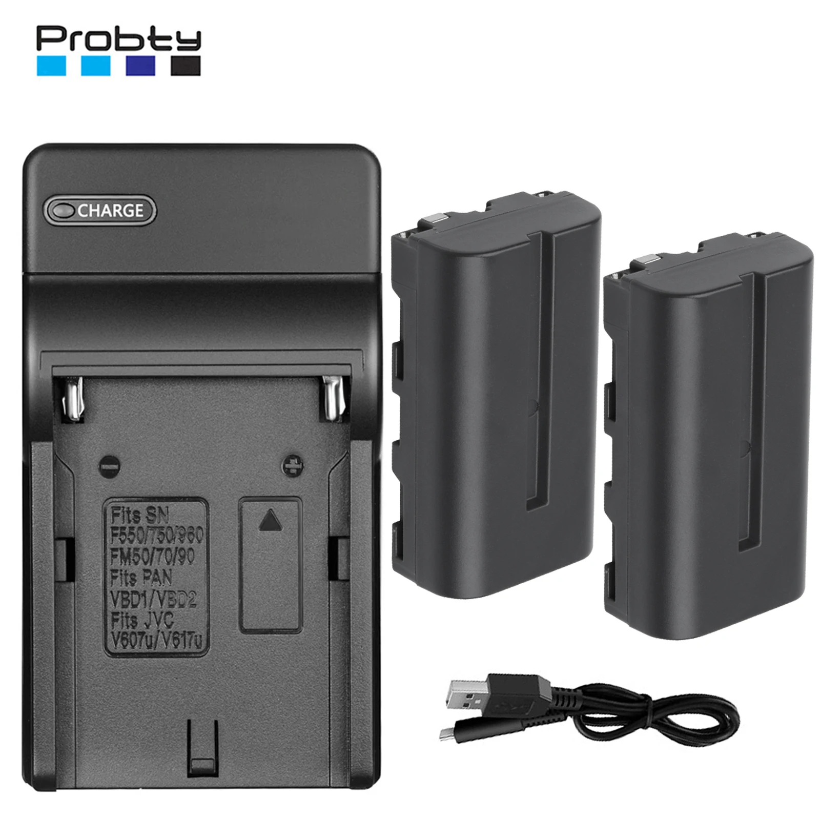 Palogreen 2pcs NP-F750 Battery 6600mAh with Micro USB Cable