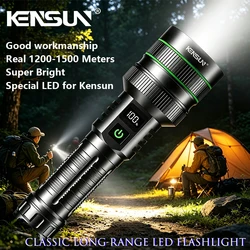 High - Power Tactical LED Flashlight with Long - Range Zoom and Built - In Battery - ZOOM (Black)
