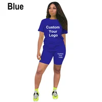 T-shirt à manches courtes et short moulant pour femme, survêtement de sport, tenue de jogging, personnalisé, logo personnalisé, mode, ensemble 2 pièces 4