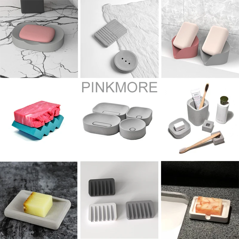 

Cement Soap Tray Silicone Mold DIY Concrete soap Trays Bathroom Supplies Molds Nordic Creative Design of Soap Dish Mold