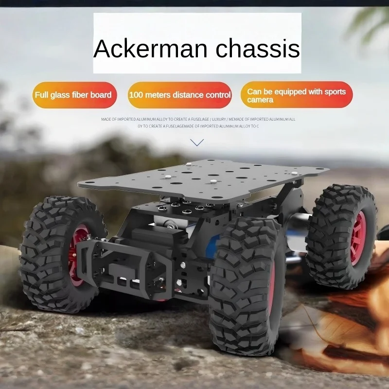 4WD 아커먼 로봇 자동차 섀시(엔코더 모터 포함) 전륜 서보 MG996 스티어링 섀시 프로그래밍 가능 로봇 DIY 키트 RC 탱크