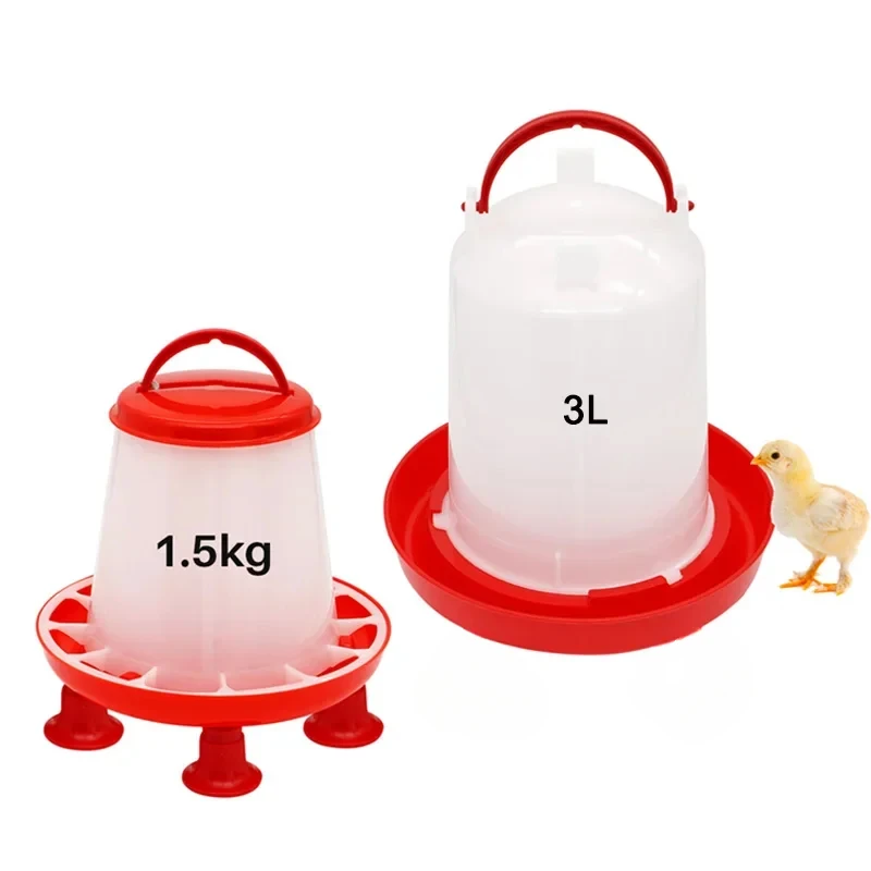 Poultry Waterer 1Pc 1.5kg/3L Automatic Drinker Bucket Chicken Feeder Barrel Quail Drinking Farm Chicken Coop Water Supply