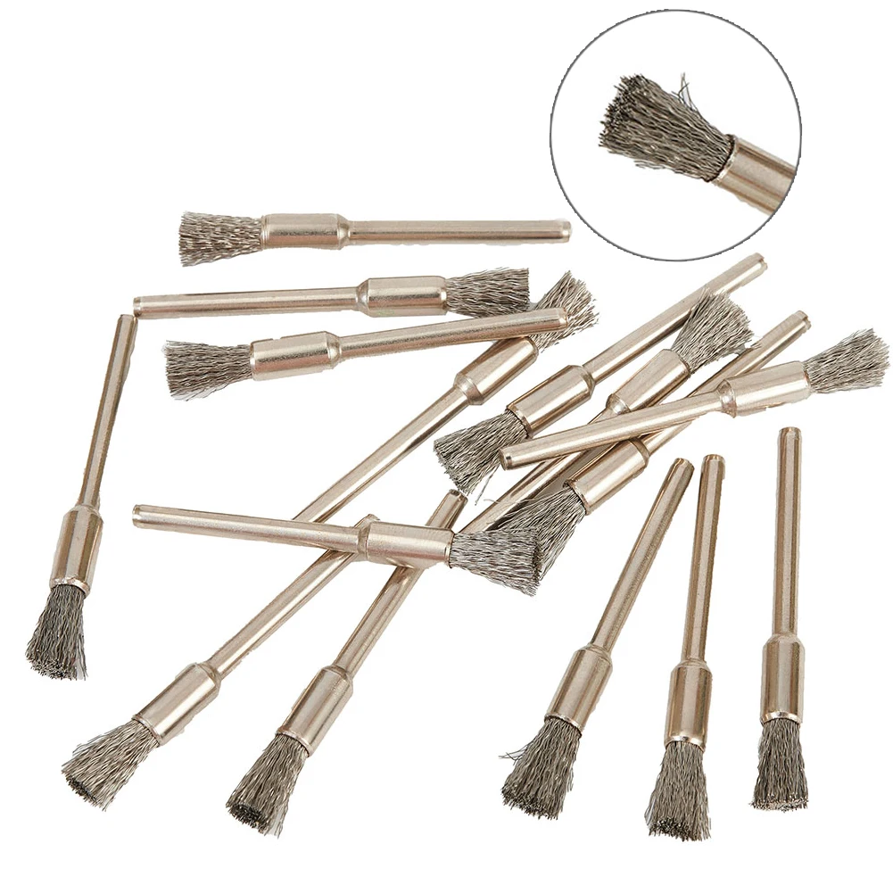 15Pcs Stainless Steel Brush Steel Wire Wheels Brushes Drill Rotary Tools Polishing Dremel Rotary Tools Metal Rust Removal Brush
