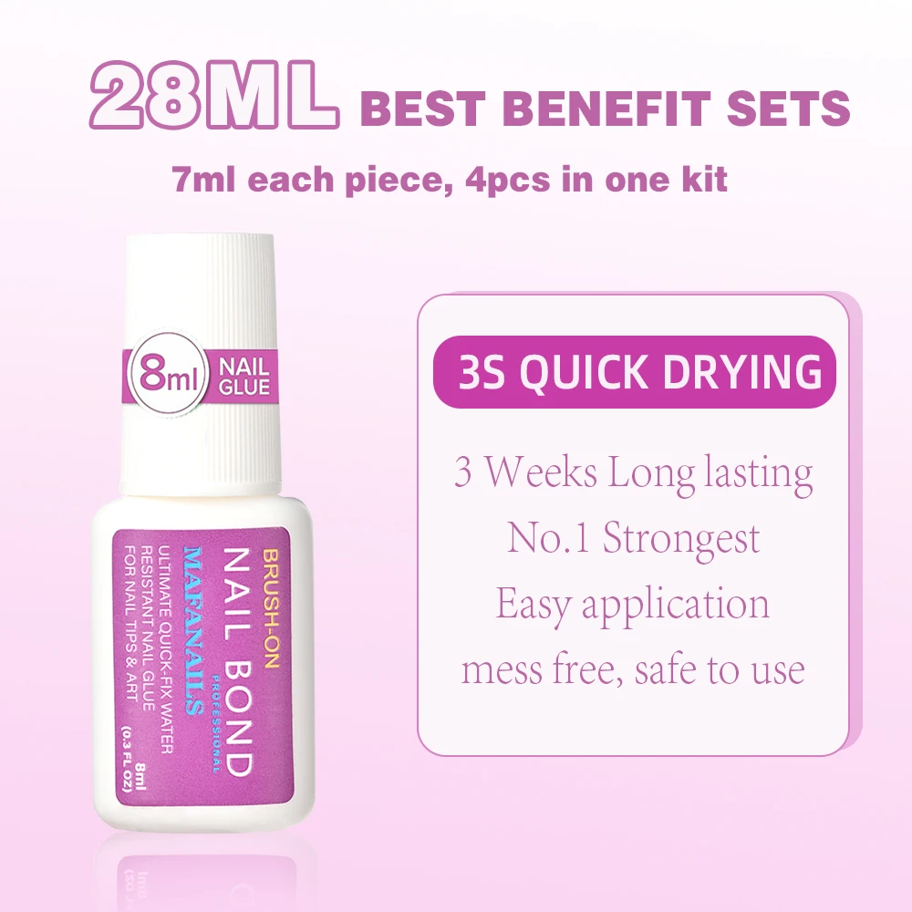 5/3/1Pcs Fast Drying False Nails Tips Adhesive Glue 0.3Fl.oz Rhinestone&Fake Nail Glue Super-Strong Press on Nails Bond Glue &* 5