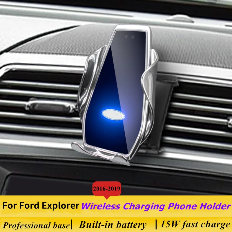 

Автомобильный держатель для телефона Ford Explorer 2016-2019 15 Вт Qi Беспроводное Автомобильное зарядное устройство подставка для iPhone Xiaomi Samsung Huawei Универсальный
