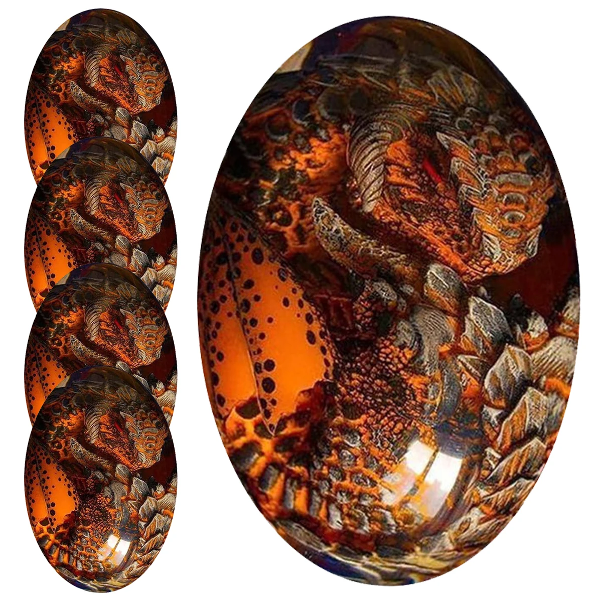 5PCS/1PCS Lava Dragon Egg Dream Crystal Resin Transparent Exquisite Hand-Sculpted Fire-Bag Dragon Souvenir Desktop Ornaments