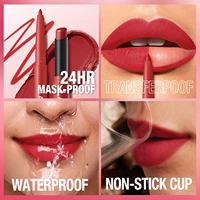 Integrated waterproof lipliner+lipstick lipstick lipstick set,no smudge,no fade,no cup,durable,easy to create a perfect makeup! 5