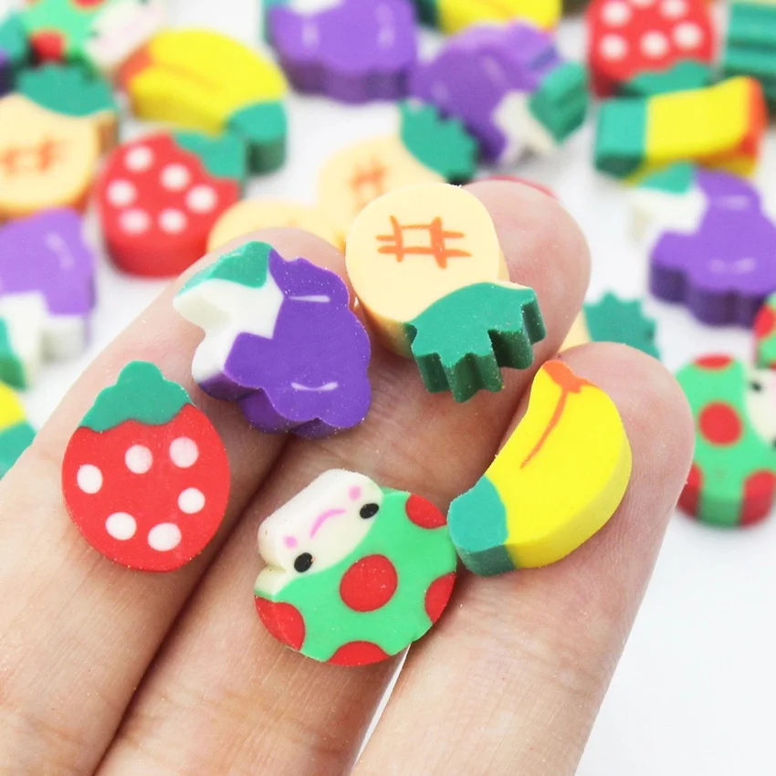 Pencil Eraser Eraser Pen Plasticine Eraser Eraser Refillable Pen Biscuit Eraser Kneadable Eraser Retractable Eraser 100 Pcs Cute Fruit Cuisine Shape Rubber Eraser Student Learning Stationery for Child Creative Gift Kids Eraser Novelty Erasers