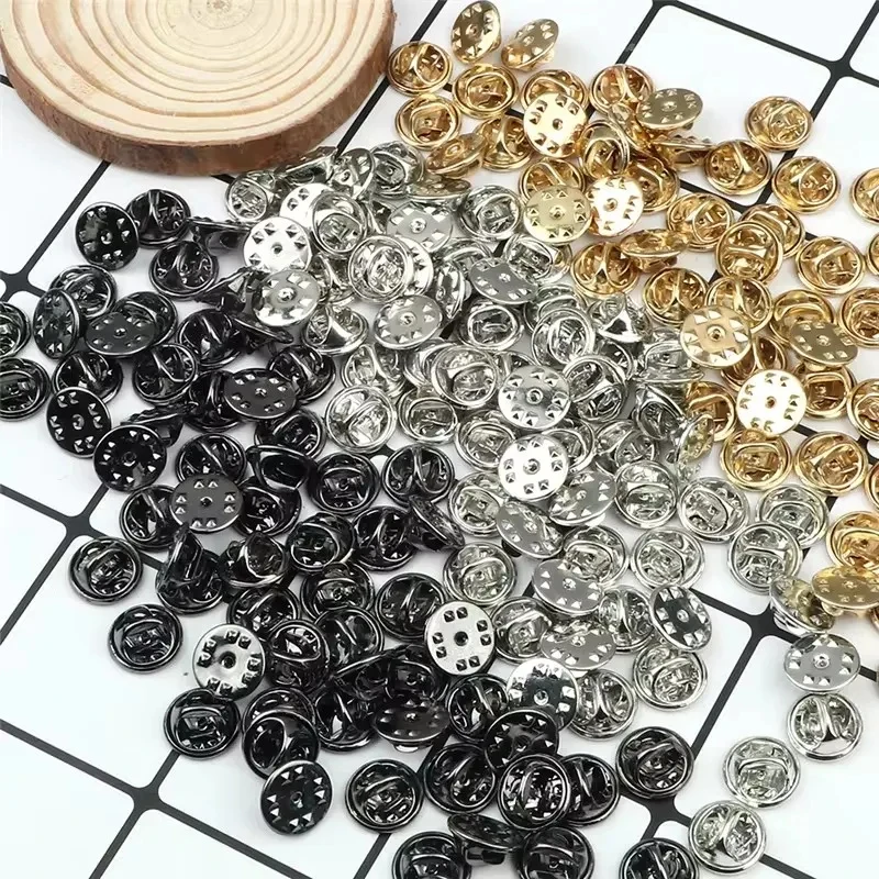 100-500Pcs 금속 잠금 핀 백 브로치 배지 홀더 에나멜 핀용 나비형 걸쇠 DIY 쥬얼리 재료 수제 공예 ?