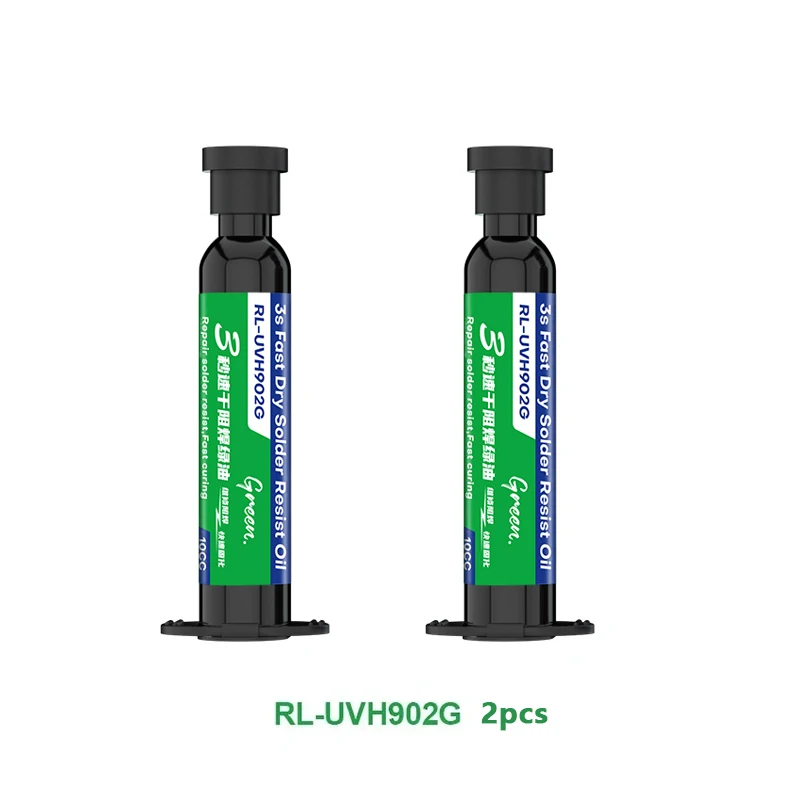 2PCS RELIFE RL-UVH902 10ML UV Solder Mask Ink 3S Quick-dry + RL-014 UV Curing Light for Mobile Phone Repair Jumping Wire