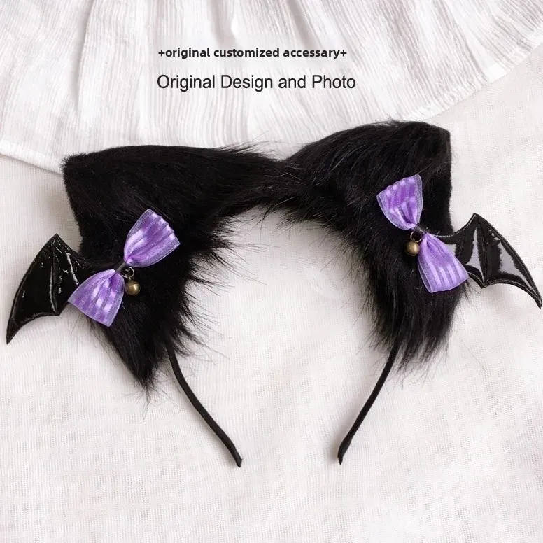 Black bow cat ear KC