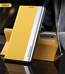 Leather Flip Magnetic Phone Case with Shockproof Stand Function - Elegant and Durable Design - Galaxy S20 FE (YELLOW)