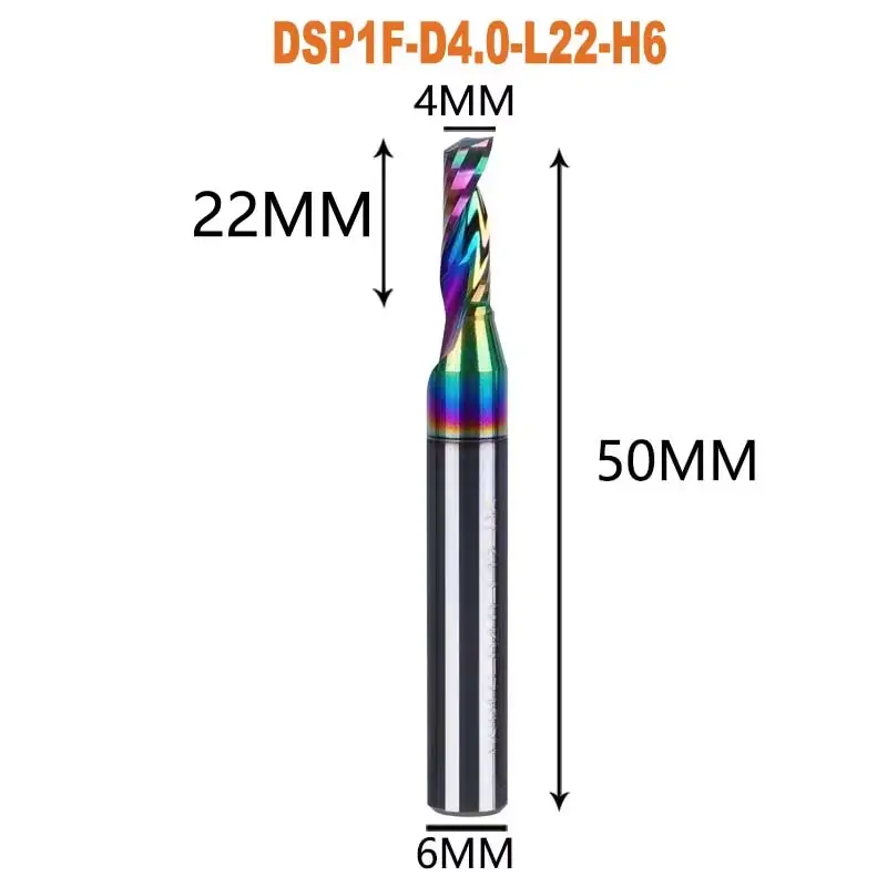1pc AAAAA Single Flute Carbide Spiral End Mill 3.175,4,5,6mm Aluminum Milling Cutter Engraving Woodworking Acrylic DLC Coating image 21