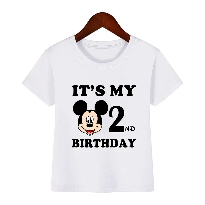 thumbnail image 1 of Ropa infantil con estampado de Mickey Mouse de Disney, es mi cumpleaños de 1, 2, 3, 4, 5, 6, 7, 8 y 9 años, camisetas para niños y niñas, lindas camisetas para bebés y niños, 1 of 5