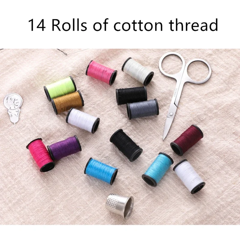 10 Pcs Portable Sewing Kit Sewing Accessories Thread Manual Needles Small Scissors