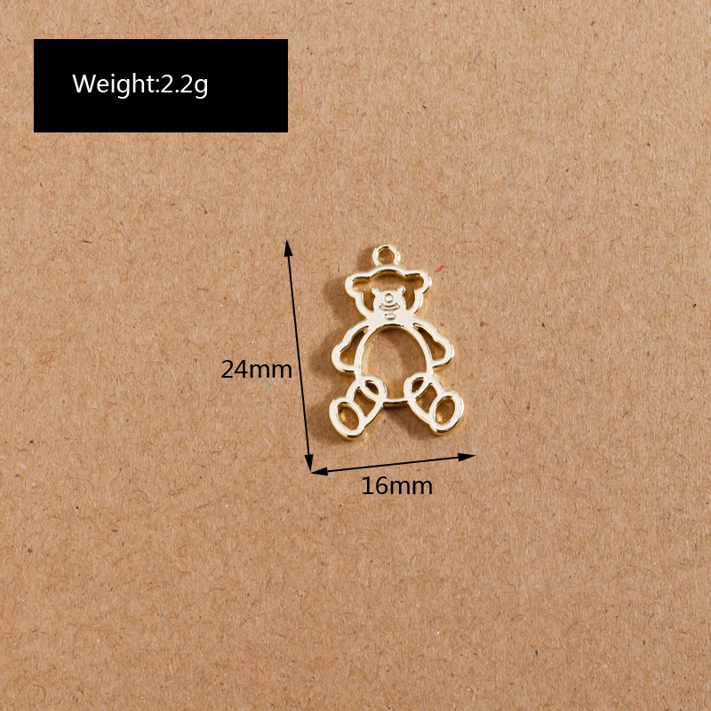 8 Teile/los Nette Kristall Bär Mond Stern Liebe Herz Charms für Schmuck Machen Frauen Mode Ohrringe Anhänger Halsketten Zubehör – Detail 28