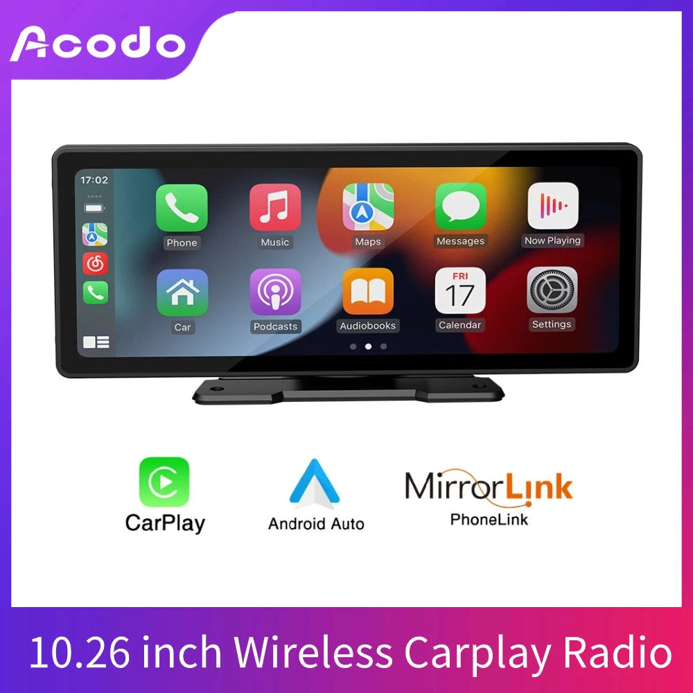 

Acodo 10 Inch Carplay Screen Car Radio Multimedia Video Player Wireless Android Auto IPS Bluetooth FM Stereo for Universal