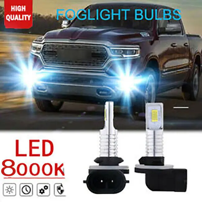 

for Dodge Ram 1500 2500 1999-2001 2x 881 35W LED Bulbs Fog Lights 8000K