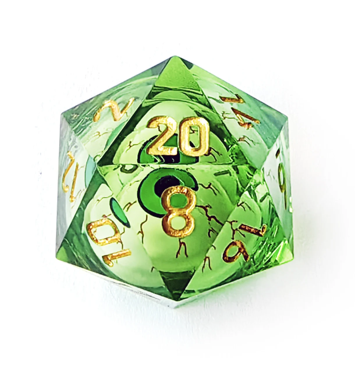 BESCON Sharp Edged Liquid Core Rolling Eyeball Dice-Razor Edge Polyhedral Dice with Rolling Eyeball Inside
