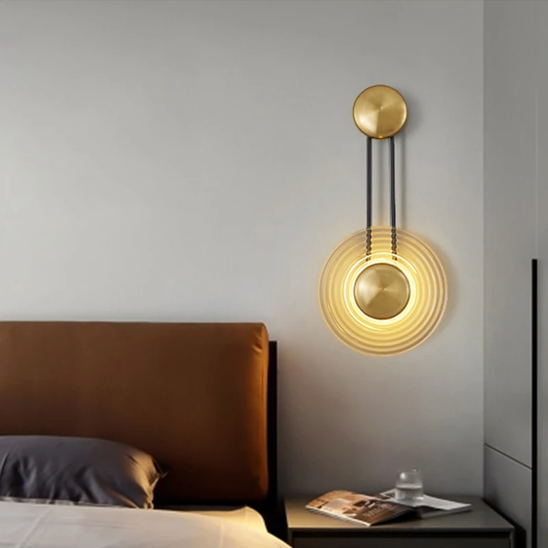 

Light luxury wall lamp Nordic bedroom bedside lamp modern minimalist living room background wall design personality wall lamp