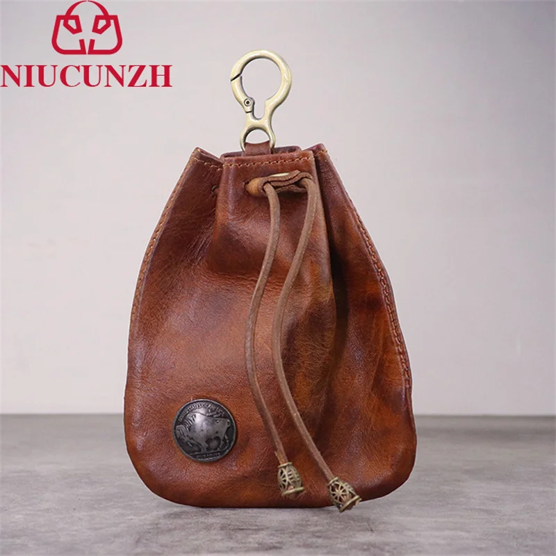 Кошелек NIUCUNZH из 100% натуральной кожи для мужчин и женщин маленькие винтажные