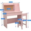Kids Desk and Chair Set , Childrens Computer Desk with Drawers and Storage Shelf, Kids Study Table with Charging Station 5