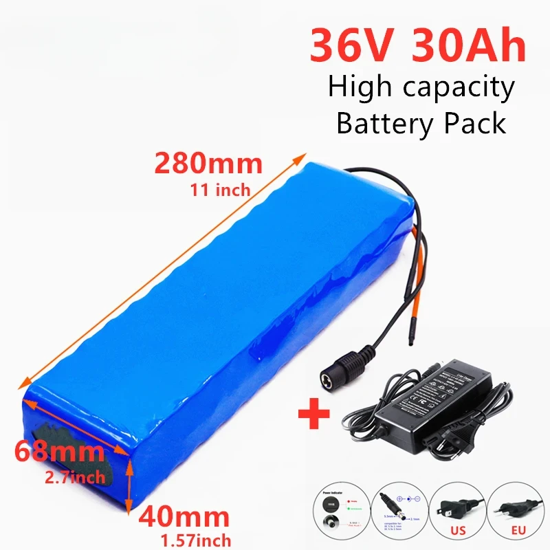 

36V 30000mAh Battery e bike Battery Pack 18650 Li-Ion Battery 500W High Power and Capacity 42V Motorcycle Scooter with Charger