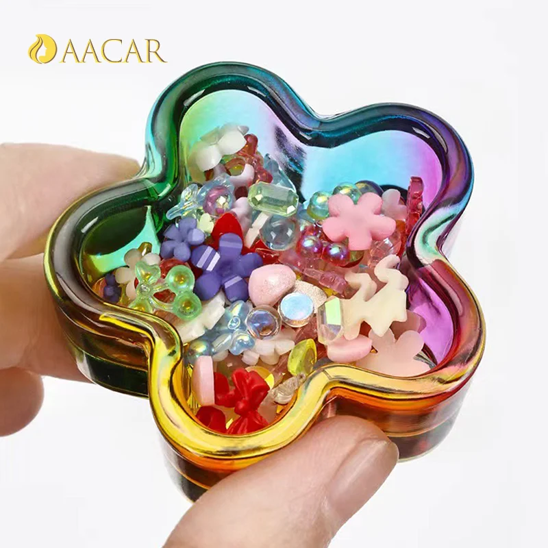 Crystal Glass Acrylic Powder Liquid Nail Cup Colorful Pen Washer Cup Bowl Cup Holder Equipment Nail Art Tools Without Cover 5