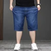 New Summer Denim Short Jeans Men Plus Size M-44 46 48 Fatty Guys Middle Pants Trendy Cowboy Short Pant Male High Quality Brand 5