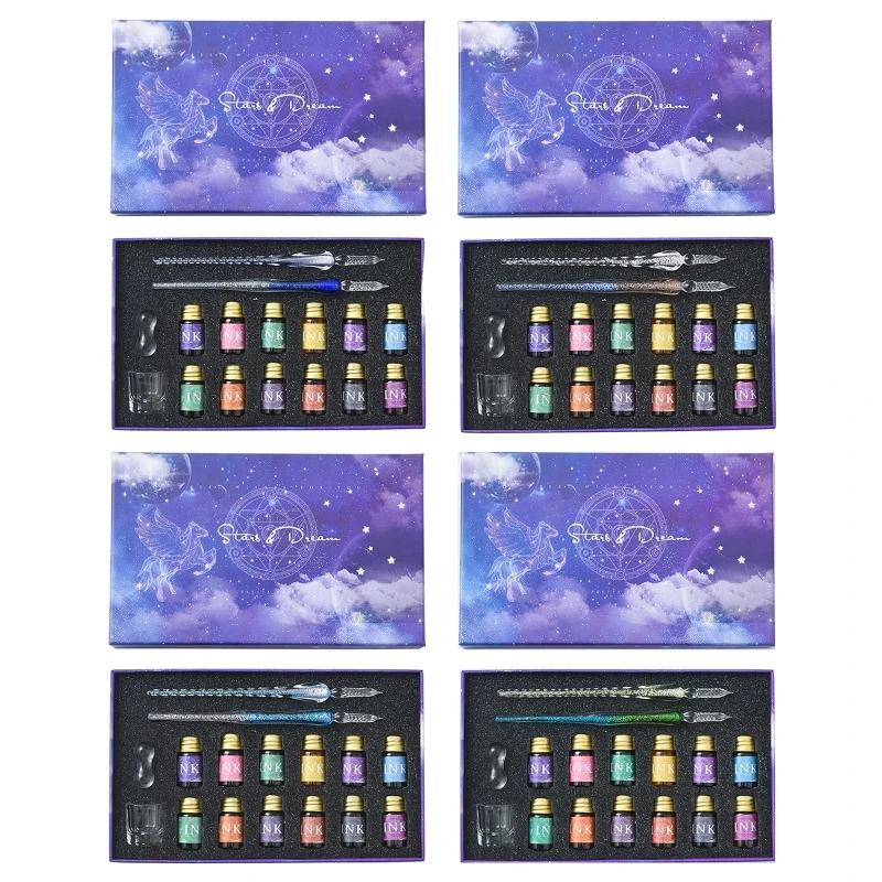 

Стеклянные ручки художника ретро-каллиграфии, набор для написания подписей, украшение, подарок