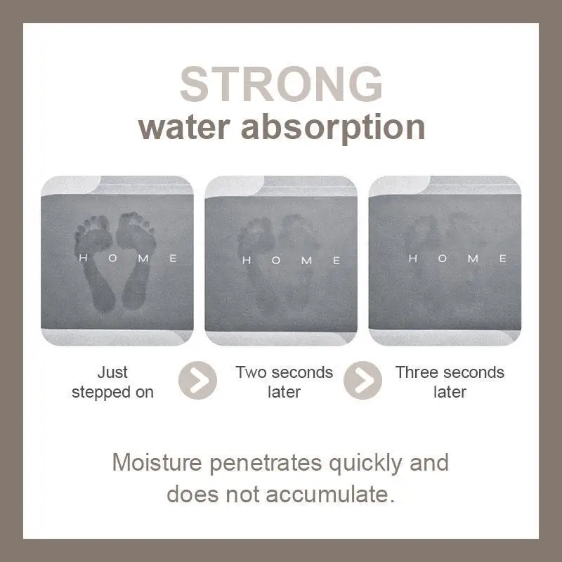 Xiaomi Youpin Super Absorbent Shower Bath Mat Bathroom Anti-Slip Carpet Rug Simple Entrance Soft Door Bathtub Side Bath Mat New
