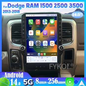 8+256GB 14.5 Inch For Dodge RAM 1500 2500 3500 2013-2018 Car Intelligent Systems Android 15 Carplay Screen Stereo 4G Head Unit