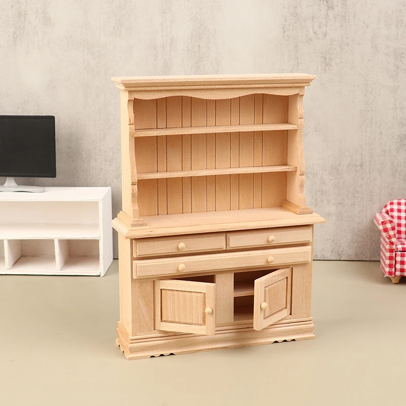 

Mini Cabinet Sideboard Model Dollhouse Display Cupboard Doll House Table Furniture Decoration Accessories