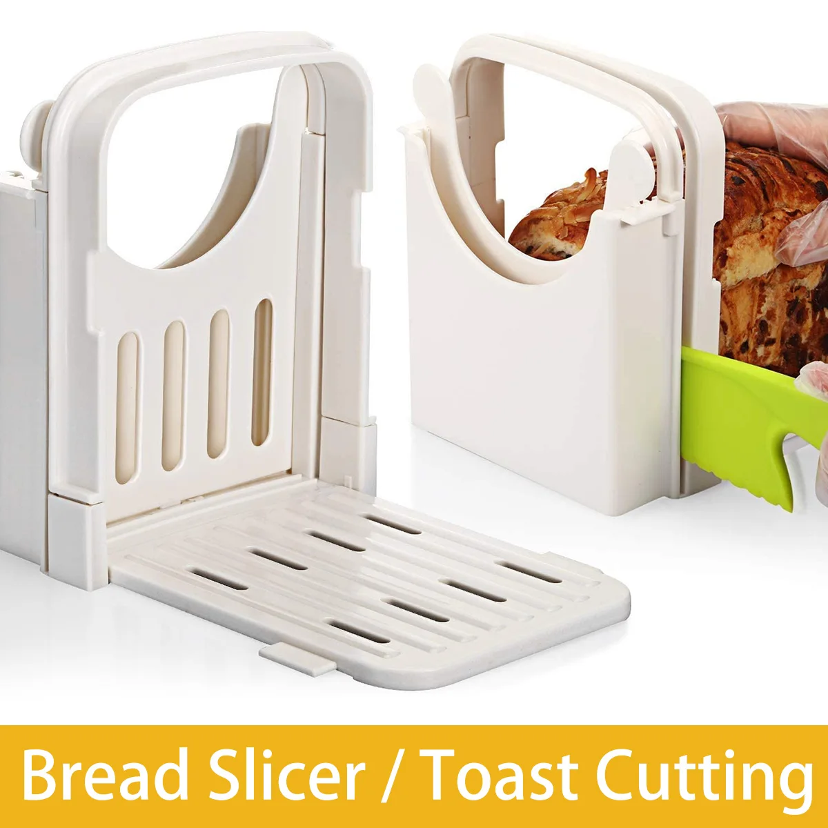 

Foldable Toast Bread Slicer Adjustable Plastic Bread Cutting Mold Tools Bread Slicer Bakeware Cutter Rack Home Kitchen Gadgets