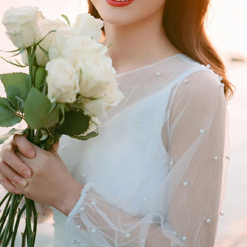 

Женское вечернее платье с открытой спиной, белое платье с бисером, Сетчатое плиссированное платье-макси для невесты и свадьбы