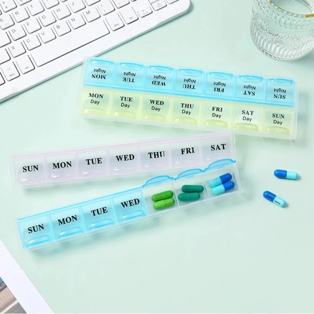 Compact 7-Day Pill Organizer with Large Compartments for Vitamins and Supplements