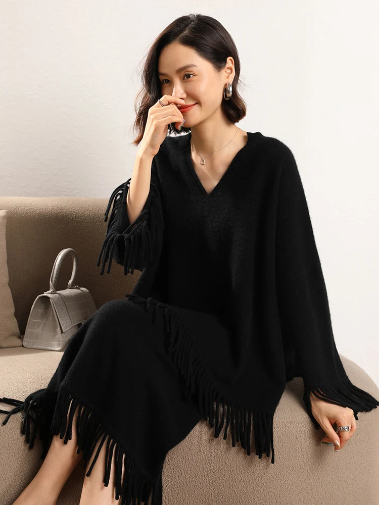 Women's cashmere long skirt detail 18