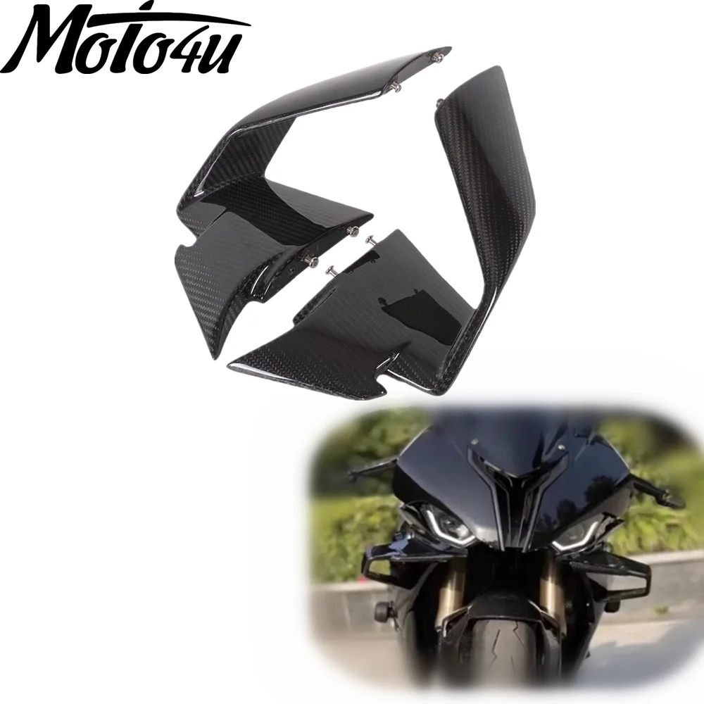 

For BMW S1000RR M1000RR 2019 2020 2021 2022 2023 100% Real Carbon Fiber Wing Wind Aerodynamic Spoiler Winglets Fairing