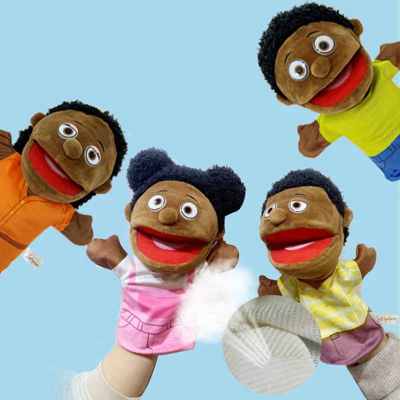 Black Family Hand Puppet Plush Toy for Kids Educational