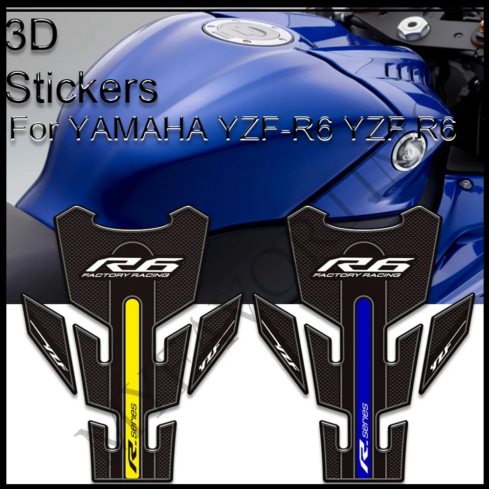 For YAMAHA YZF-R6 YZF R6 YZFR6 Stickers Decals Protector Tank Pad Side Grips Gas Fuel Oil Kit Knee 2017 2018 2019 2020 2021 2022 welly 1 12 2020 yzf r6 yzfr6 motorcycle models alloy model motor bike miniature race toy for gift collection