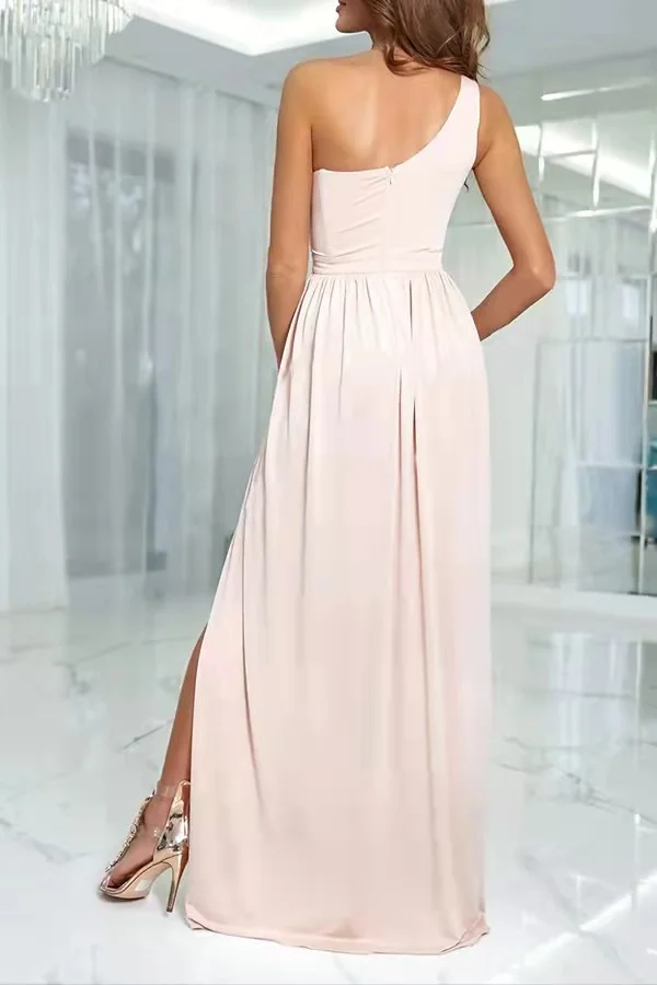 purple prom dress One Shoulder Evening Dresses  فساتين السهرة Long A Line Slit Formal Party Dress robes de soirée for Women Prom Dresses
