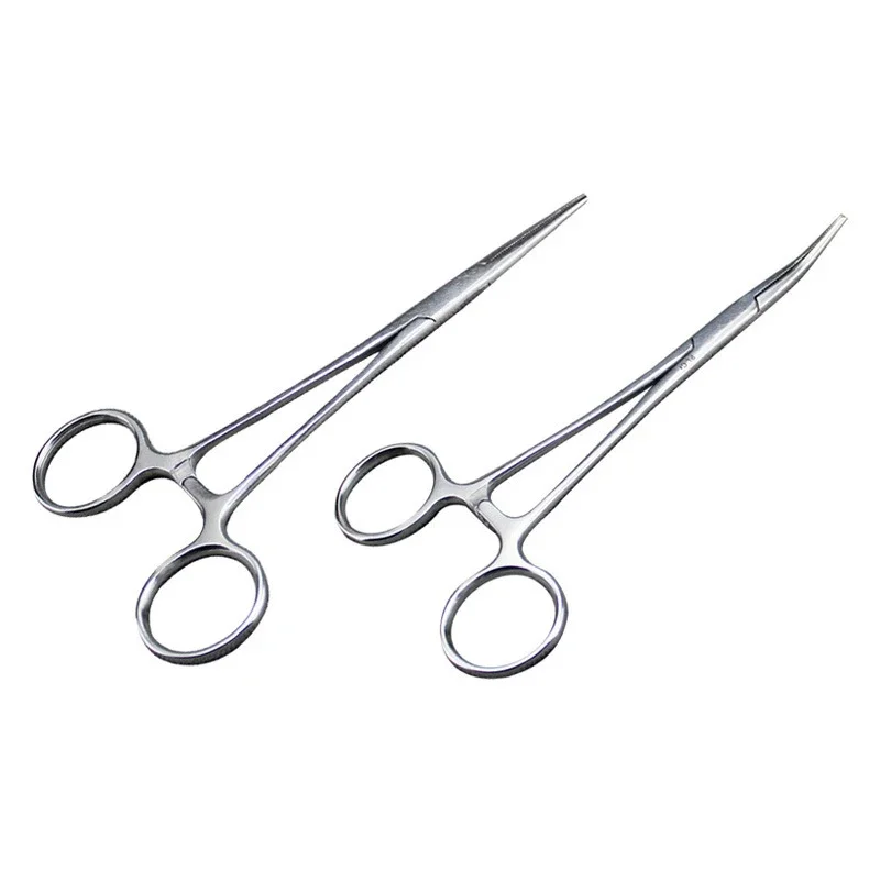 1pc Medical Stainless Steel Dental Surgical Needle Curved Tips Hemostatic Forceps Clamp 12.5/16/18cm Surgical Pliers Scissors surgical forceps