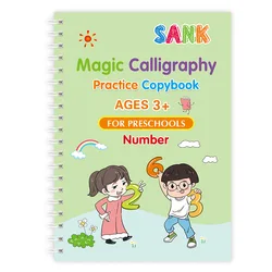 Sank Magic Kids Reusable Calligraphy Practice Book - English Edition - Number   1pc