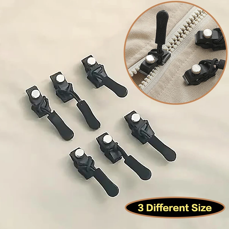 Zipper Repair Kit Universal Instant Zipper Repair Replacement Sliding Teeth Rescue Head For 3 Different Size