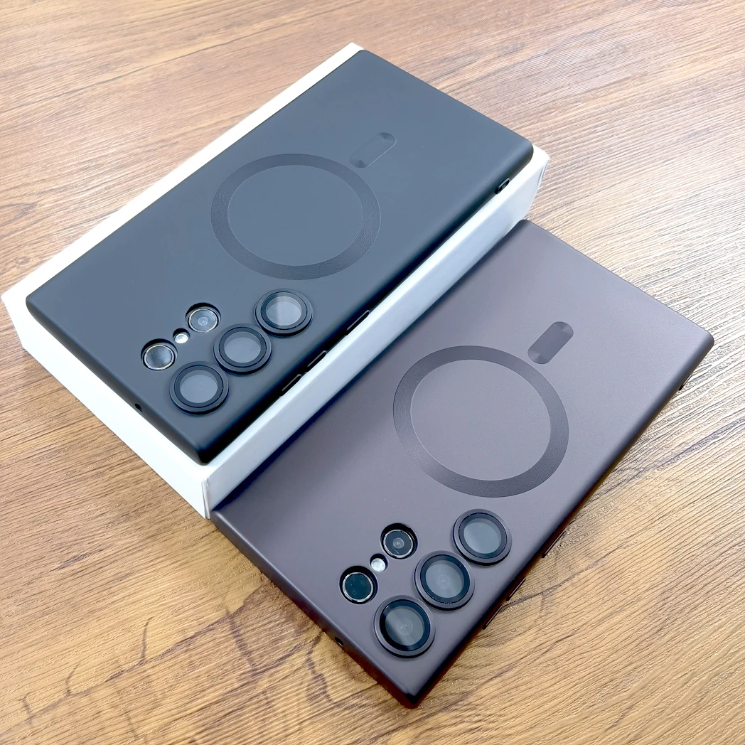 Custodia morbida in silicone Samsung Galaxy S24 S23 S22 S21 Ultra Plus S 24 23 22 21 5G per Magsafe Carica wireless Coperture complete_voghion.com